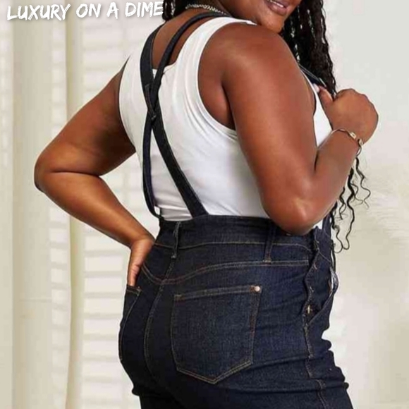 SOLD OUT Judy Blue High Waist Taylor Classic Denim Bib Pocket Jean Pant Overalls - Picture 3 of 12